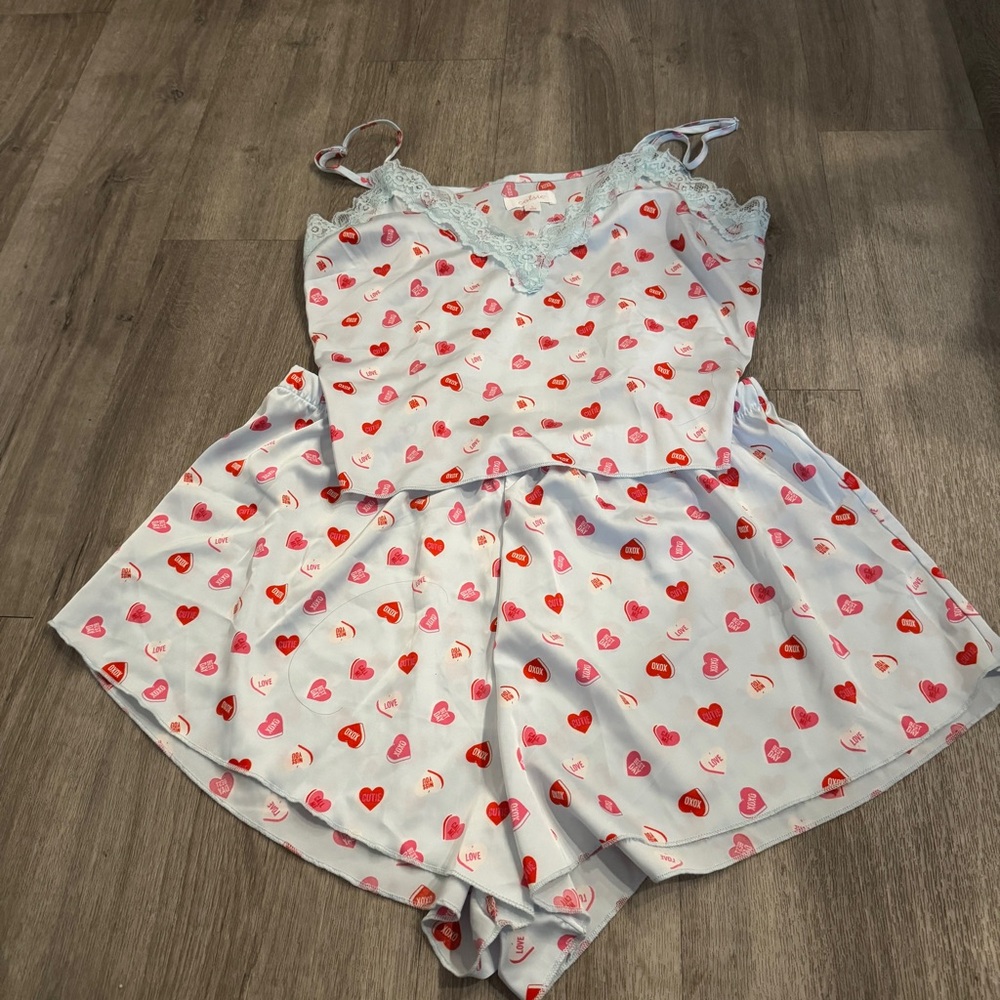 Target Colsie CANDY HEART and lace PJ SET